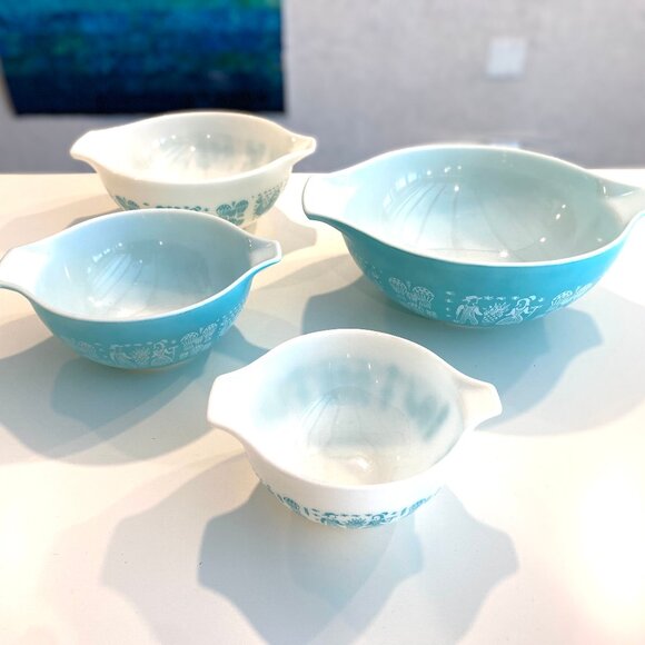 Pyrex Butterprint Amish Cinderlla Nesting Mixing Bowl Set of 4 - Picture 16 of 16